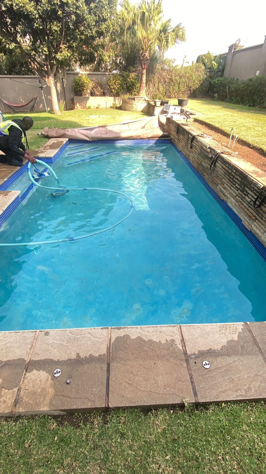 Pool Cleaning in Progress